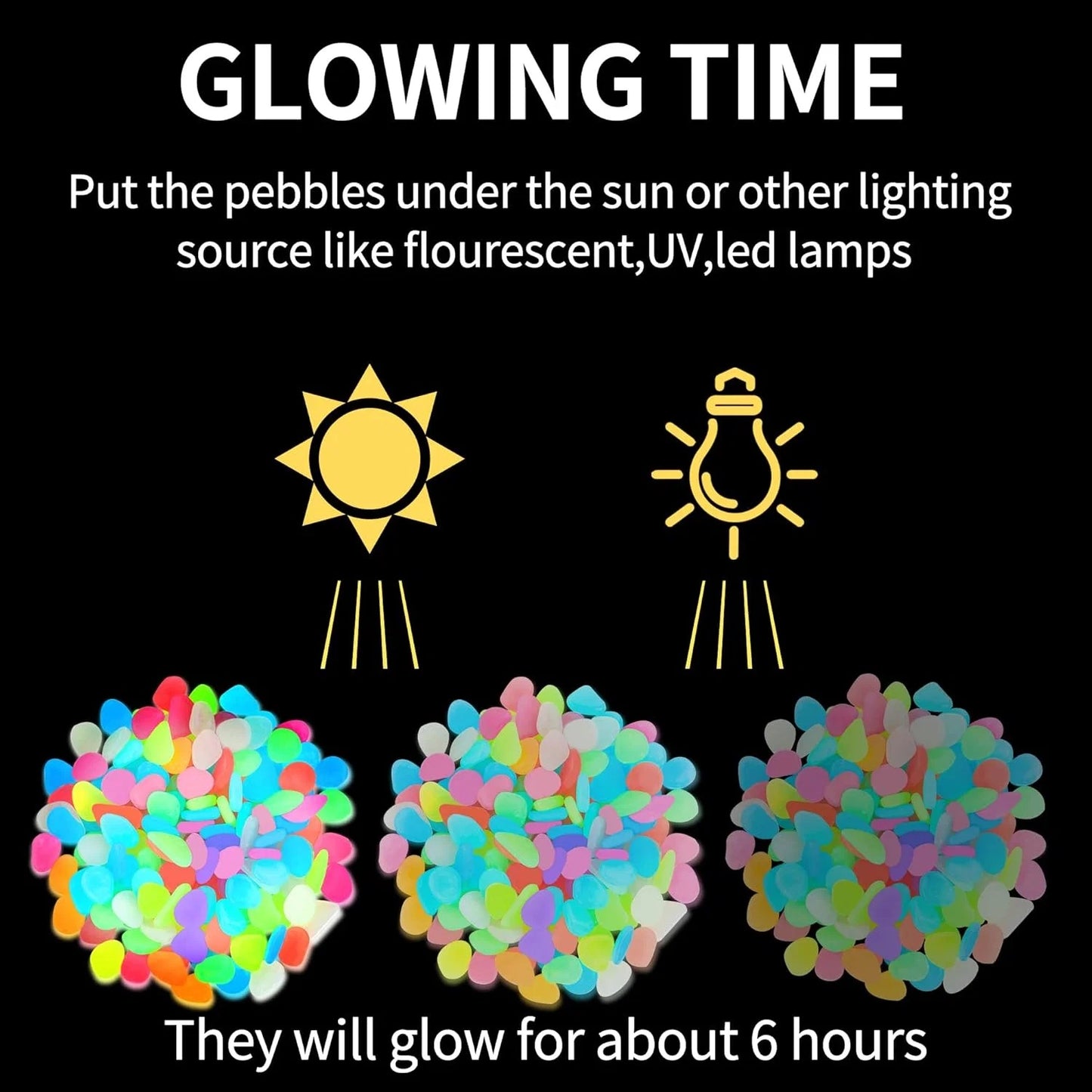 💥LAST DAY SALE 50%OFF💥LIMETOW® 🌈Colorful Glow-in-the-Dark Garden Stones