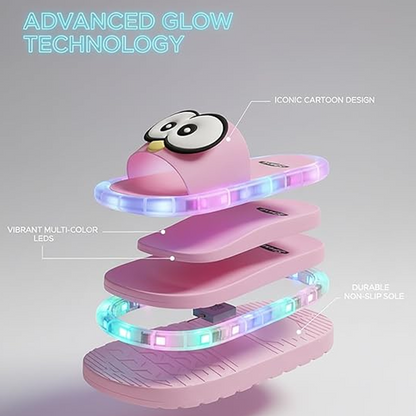 👀LED Cartoon Slippers – Vibrant Light-Up Sole & Cute Penguin Design – Flexible PVC & Easy Slip-On 🏠